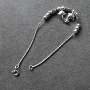Ocean Spirit Oxidized Dolphin 925 Silver Wristlet