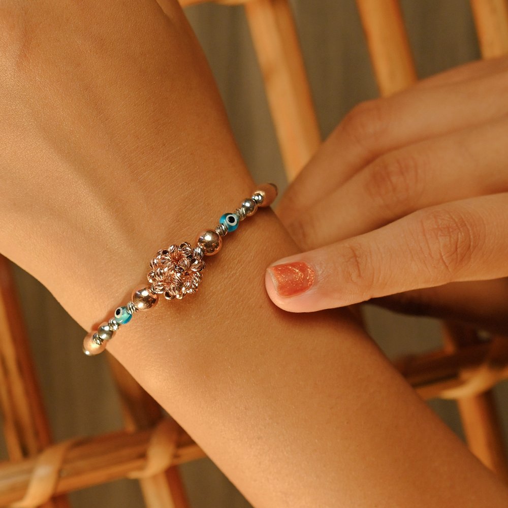 Mystic Charm Beaded 925 Silver Wristlet