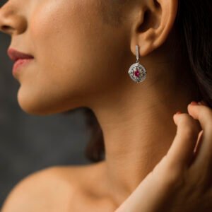 Crimson Radiance 925 Silver Earrings