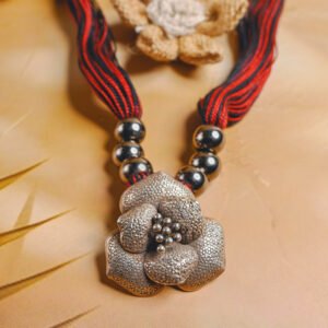 Floral Weave 925 Silver Pendant Necklace