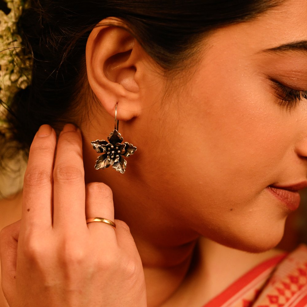Kamalika 925 Silver Oxidized Earrings