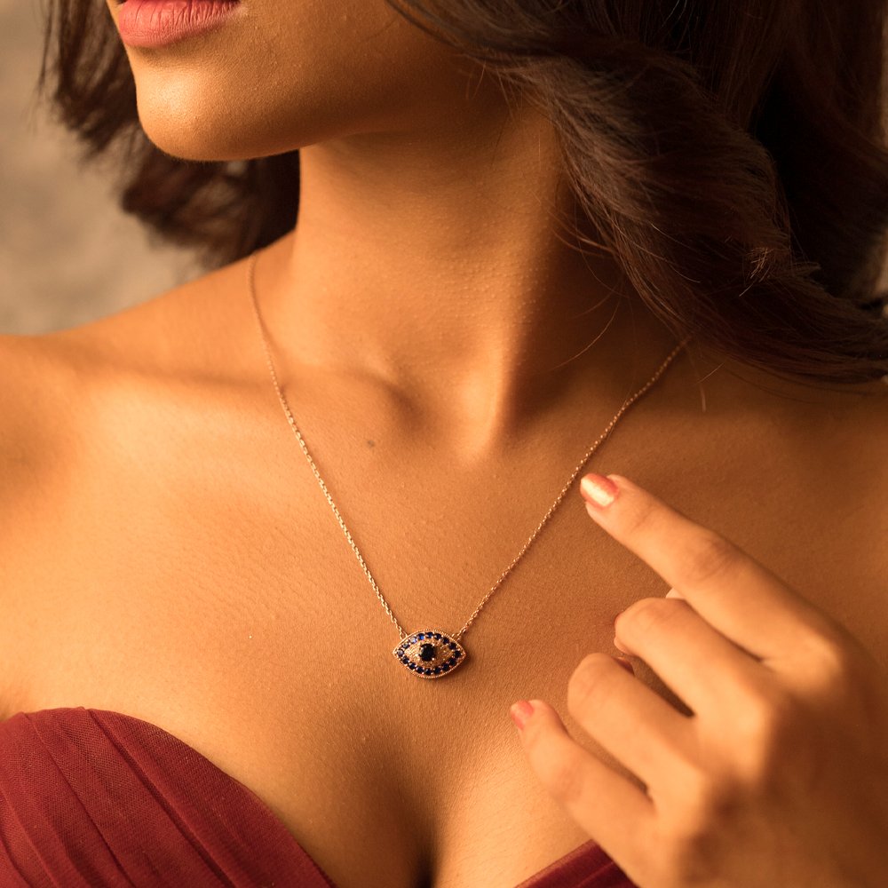 Celestial Gaze Evil Eye 925 Silver Rosegold Pendant