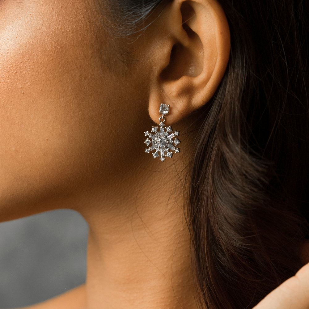 Snow Radiance 925 Silver Earrings