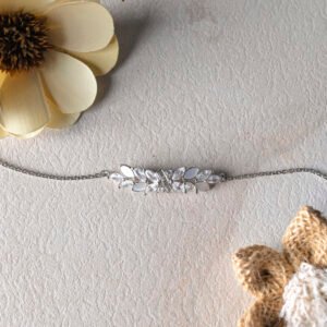 Crystal Leaf Sterling 925 Silver Wristlet
