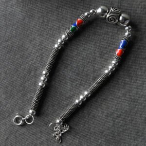 Tribal Bloom 925 Silver Oxidized Wristlet