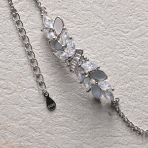 Crystal Leaf Sterling 925 Silver Wristlet