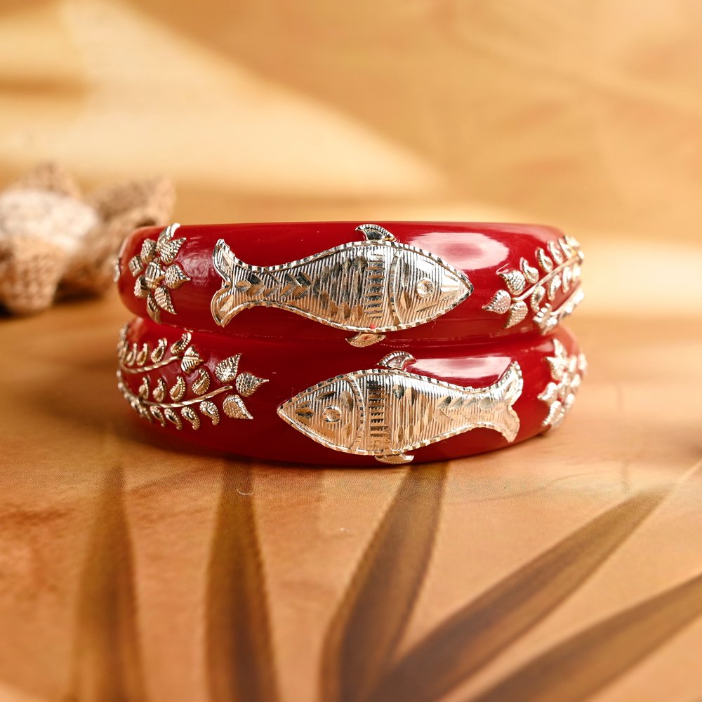 Matsya Shringar 925 Silver Pola Bangles