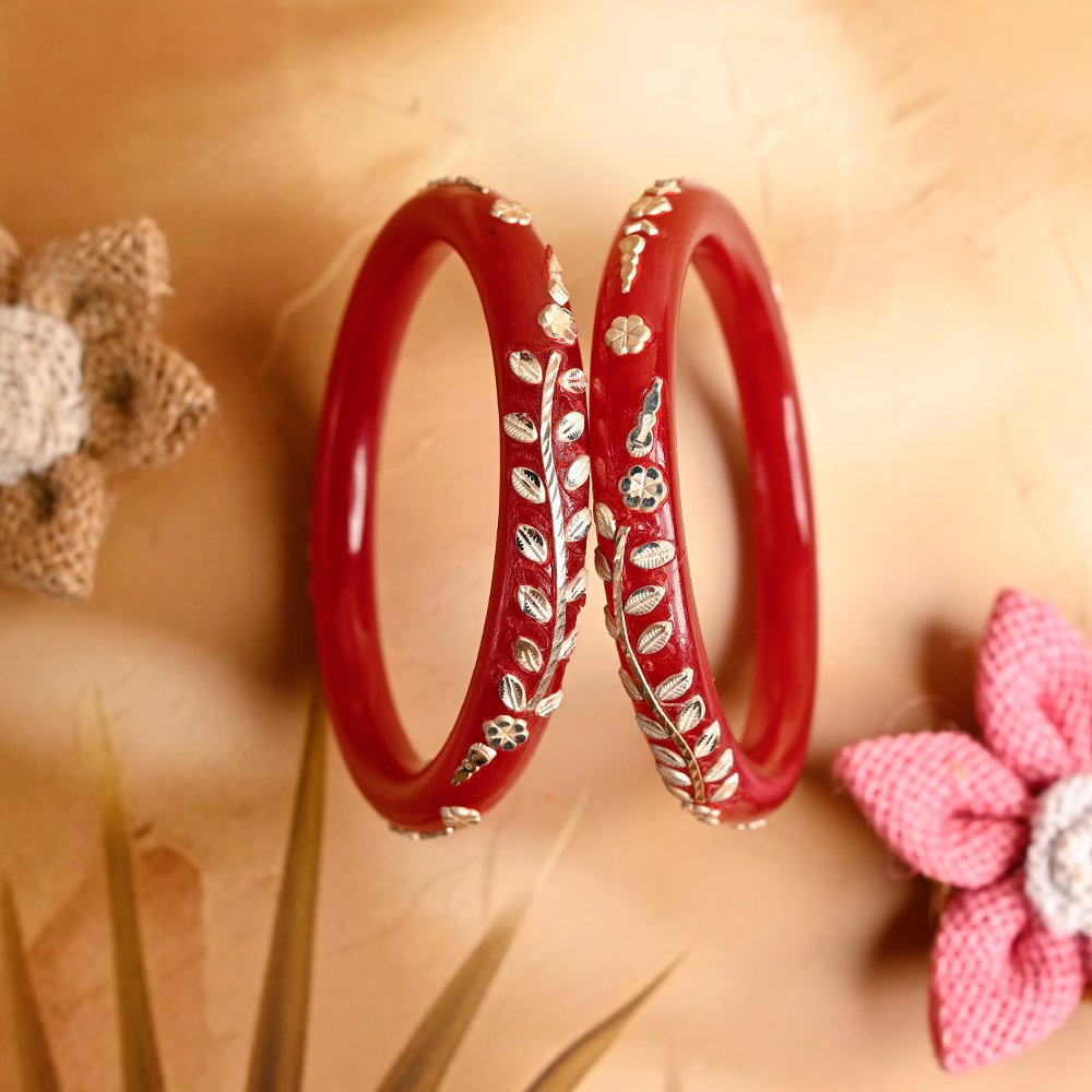 Chandrika 925 Silver Pola Bangles