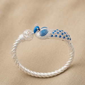 Blue Crown Peacock 925 Silver Bala