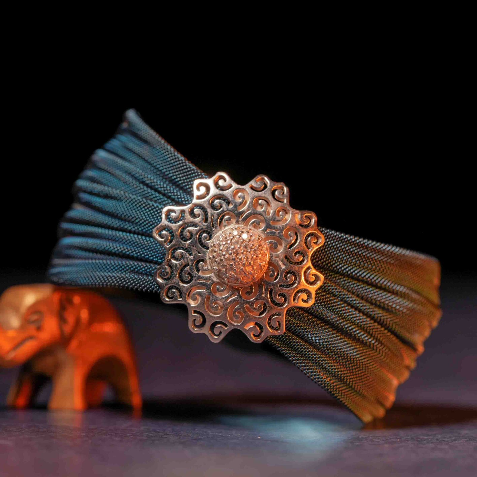 Celestia Bloom 925 Silver Mesh Bracelet