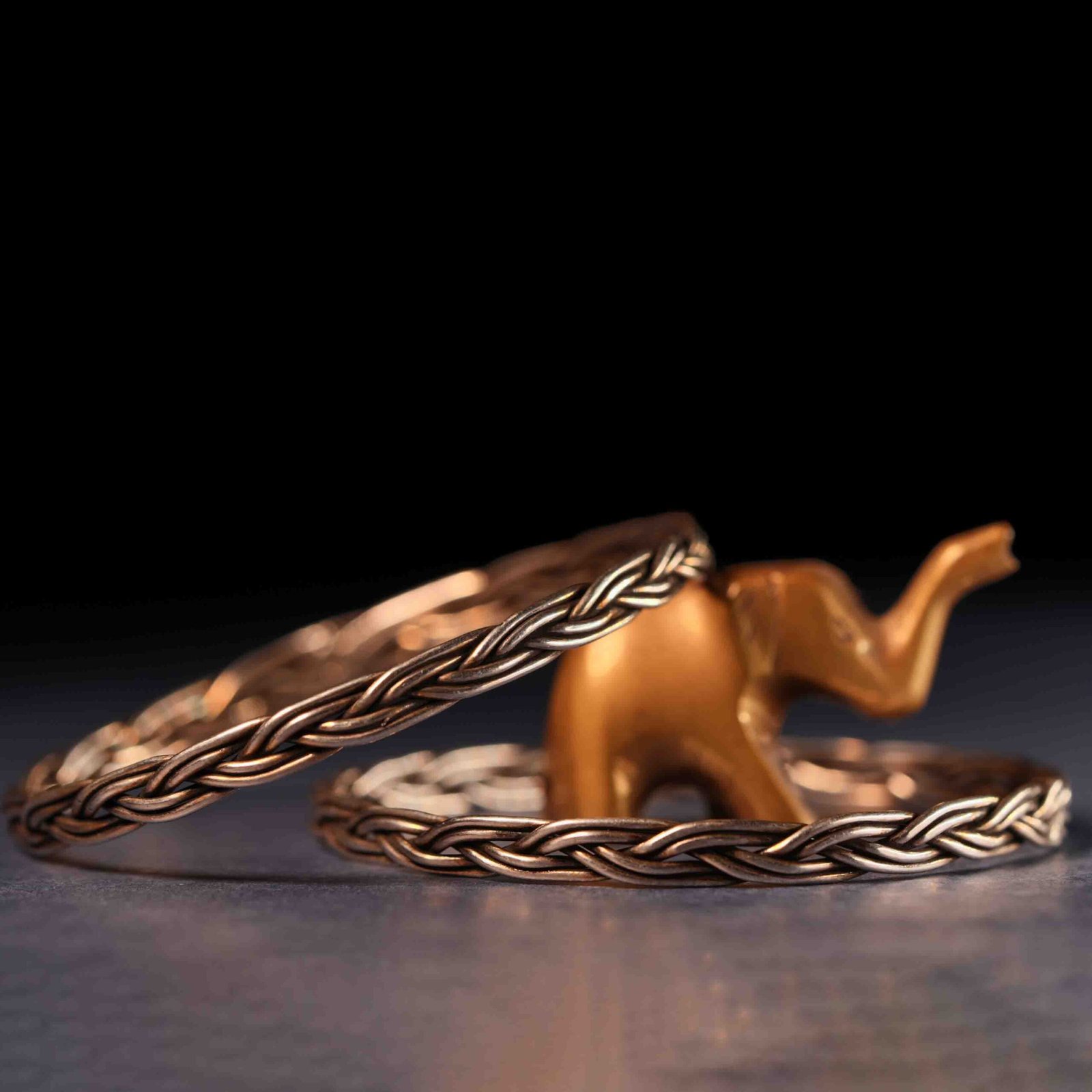 Braided Elegance 925 Silver Bangle Pair