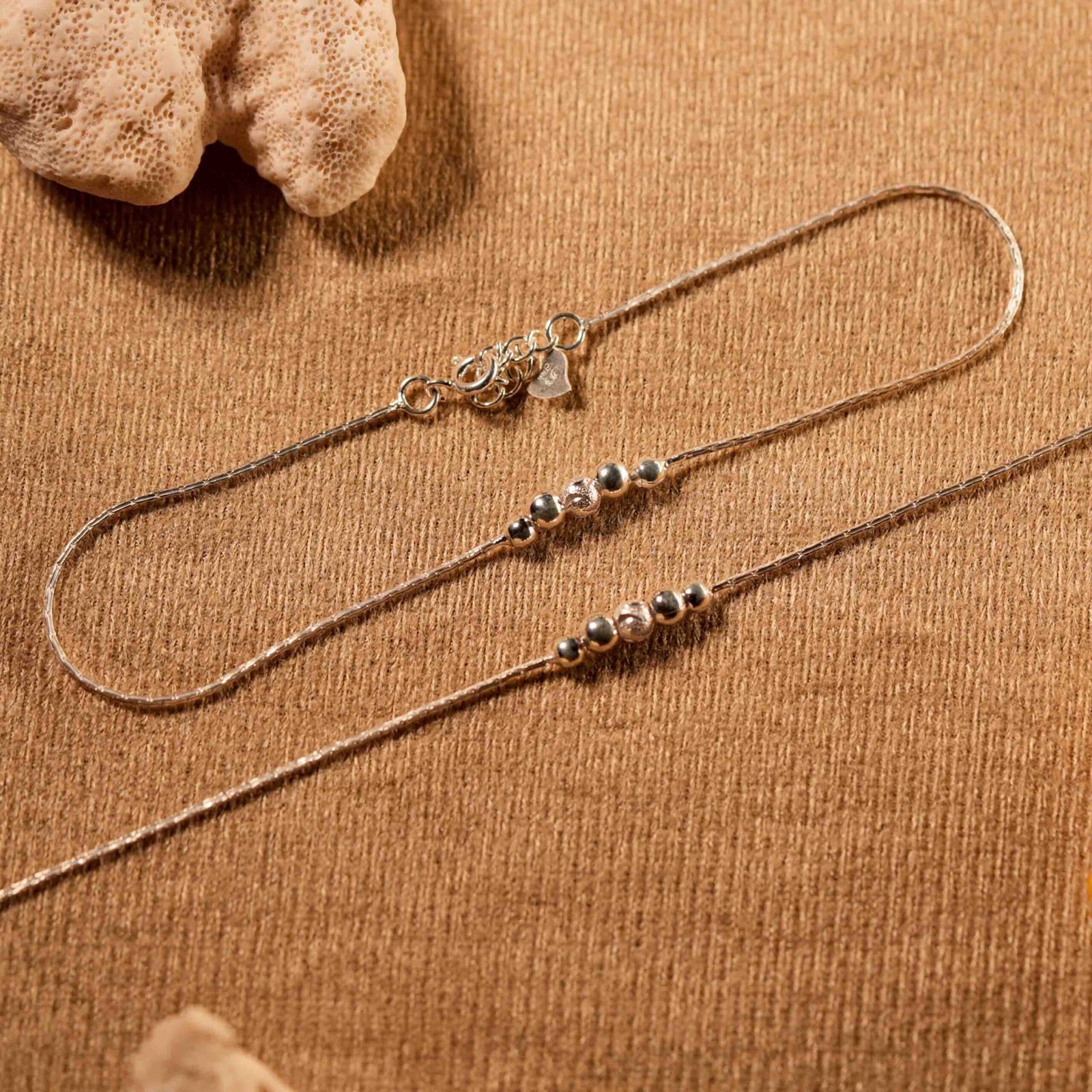 Celeste Bead 925 Silver Anklet